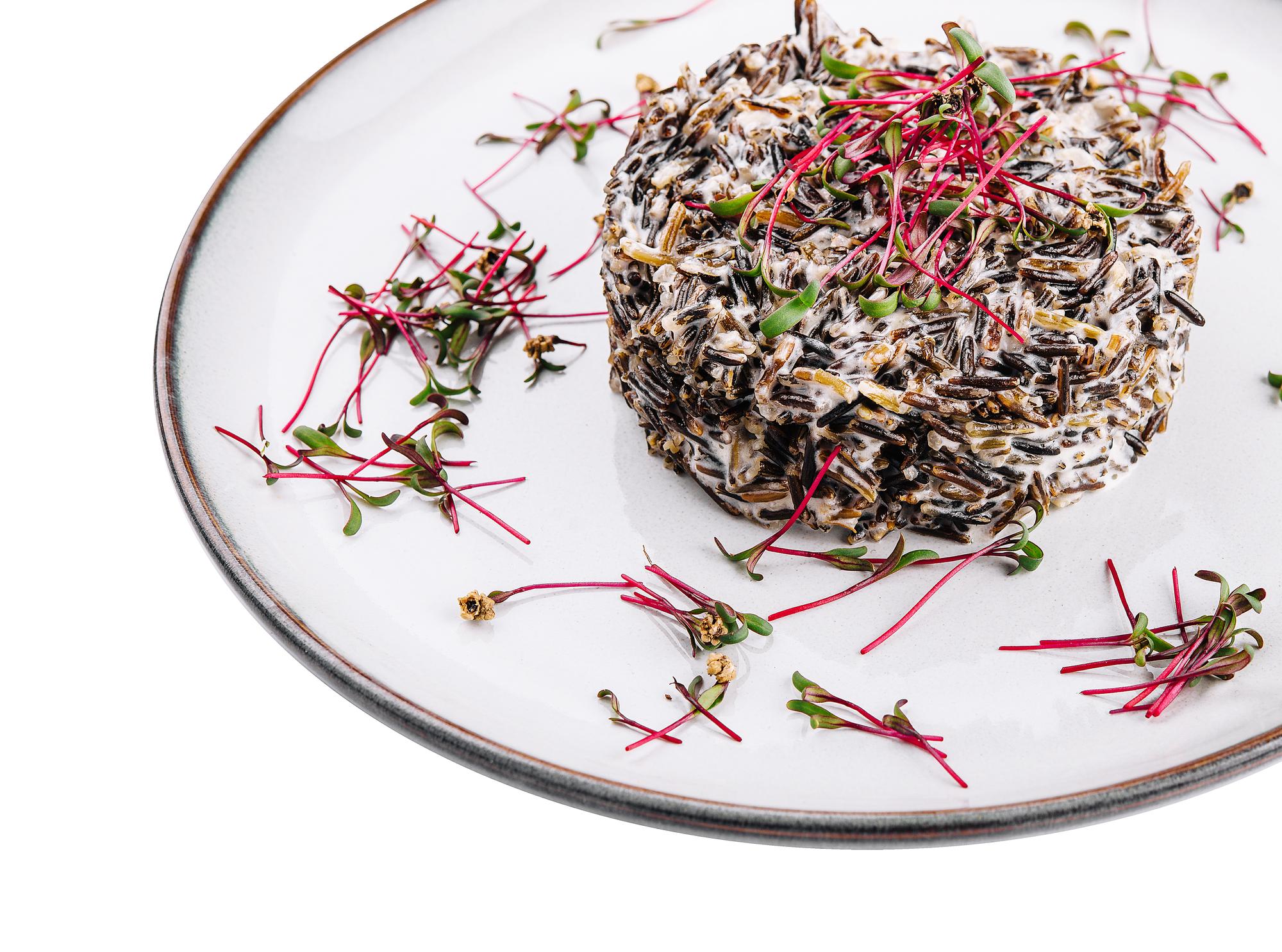 Close-up plated starter with herbs